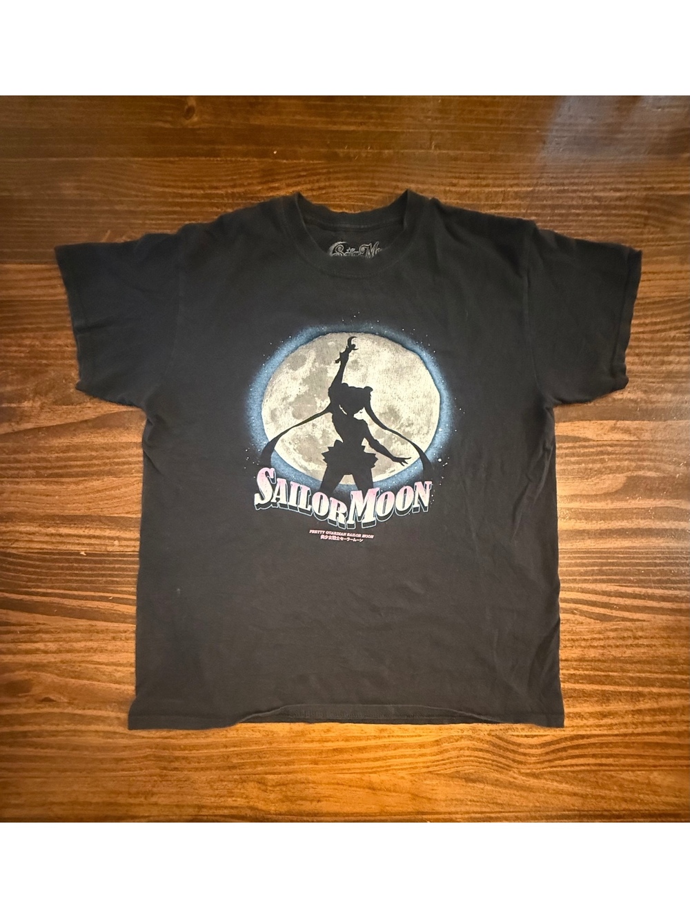 Sailor Moon Black Graphic T-Shirt Medium 100% Cotton